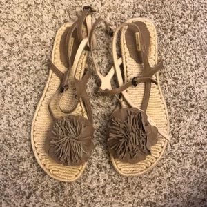 Max studio ankle leather espadrille sandals 8.5